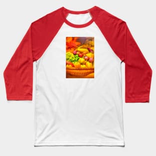 Colorful fruits and vegetables in a basket Baseball T-Shirt